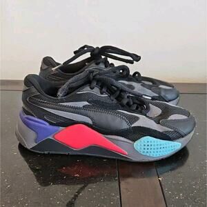 Puma RS-X3 Puzzle Youth Kids Size 6C Child Black Red Sneaker Shoe 372357-07